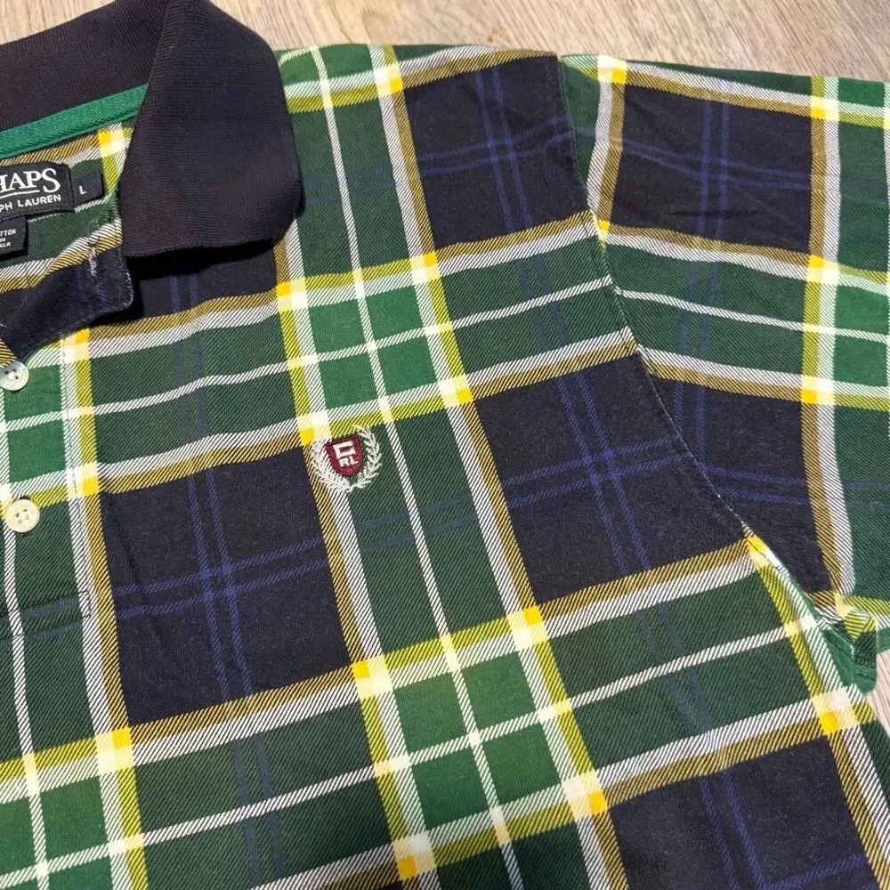 Vintage 90s Chaps Ralph Lauren Polo Shirt Large Stripe Colorblock